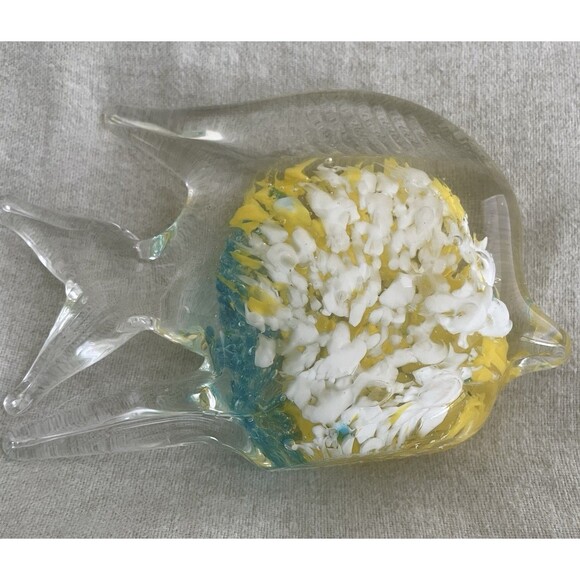 Murano Art Glass Angel Fish Paperweight MultiColor Hand Crafted Vintage - Picture 4 of 6